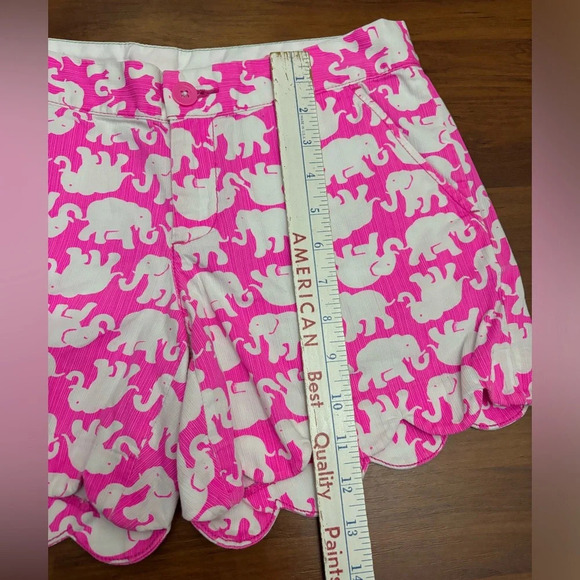 Lilly Pulitzer Buttercup Shorts Tusk in the Sun Pink Elephant Scalloped Size 0 - Picture 11 of 15